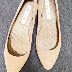 Kelly &. Katie Beige Suede Flats - Size 9.5